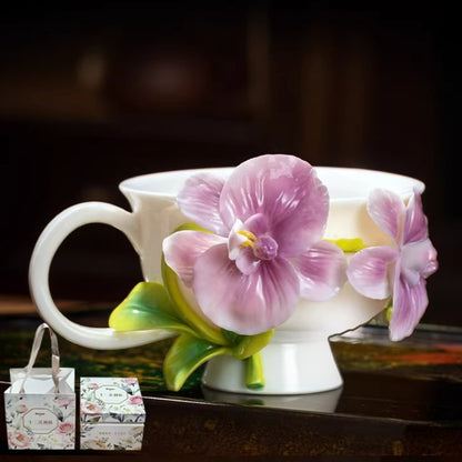 Handcrafted Heritage Porcelain Cup – Roses Blooming from the Surface | Zen Ara Grove