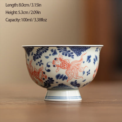 Antique-Style Celadon Blue-and-White Single Cup – Handcrafted Ceramic Tea Ware | Zen Ara Grove