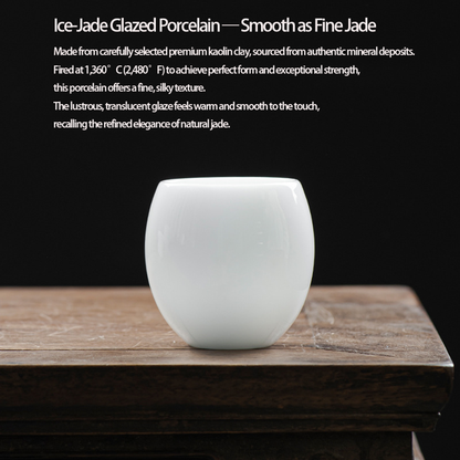 Handmade Ice Jade Egg-Shaped Porcelain Teacup – A Vessel for Clarity, Balance, and Joy | Zen Ara Grove