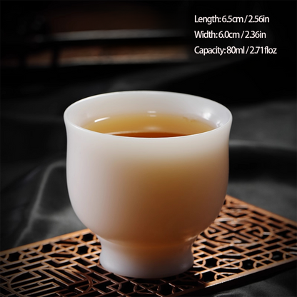 Ivory-White Glazed Artisan Teacup – Silky Smooth Finish, Cool to the Touch | Zen Ara Grove