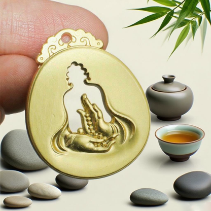Zen Meditation Pendant – Faceless Buddha in Vitarka Mudra | Zen Ara Grove