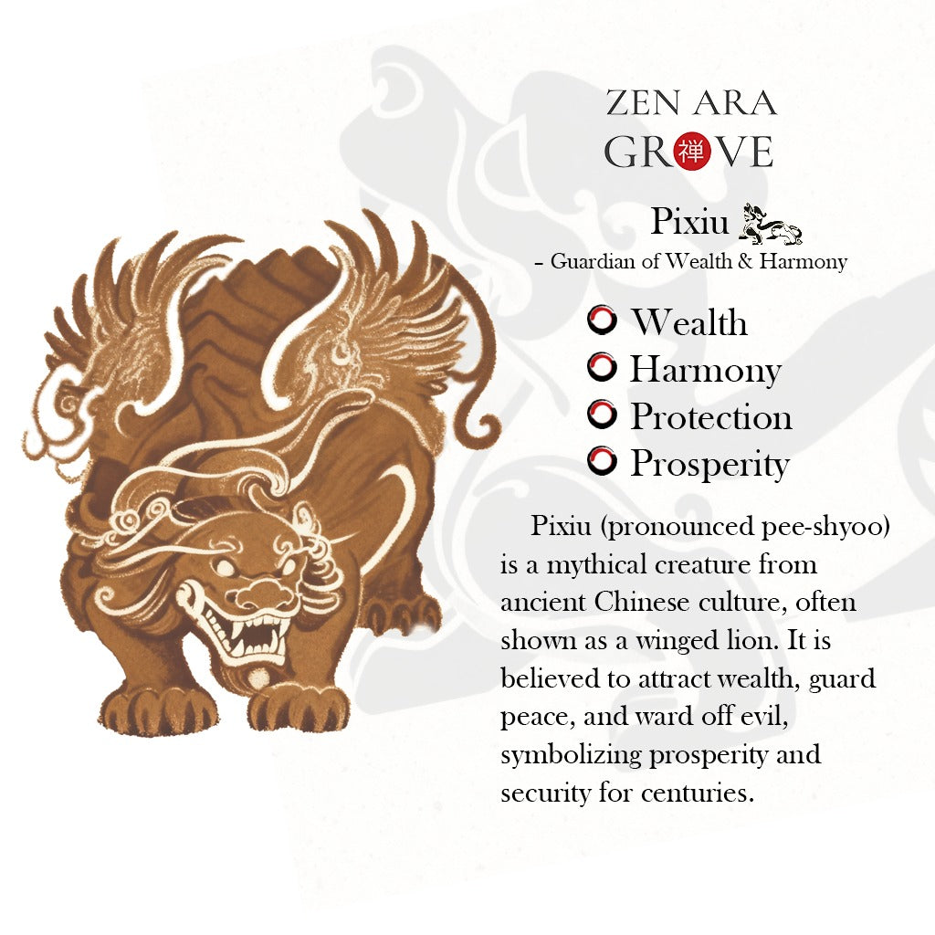 Hand-Carved Tagua Three Auspicious Beasts – Dragon, Qilin & Pixiu Figurine Set | Zen Ara Grove