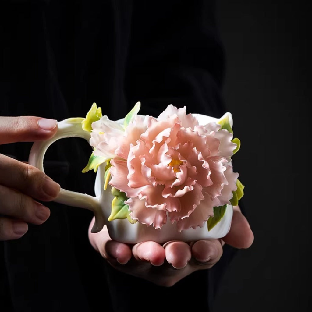 Limited Time Offer · Handcrafted Heritage Ceramic Flower Cup – Blossoms Alive on Porcelain | Zen Ara Grove