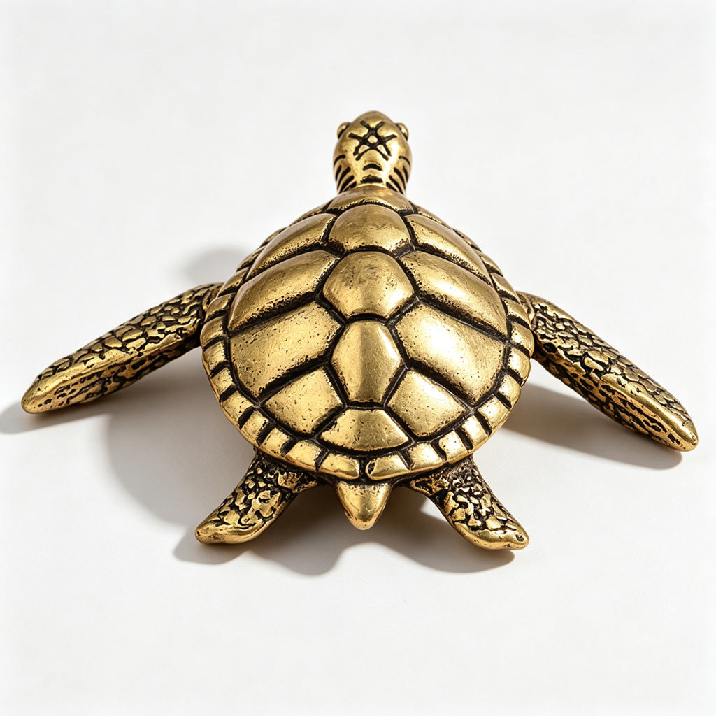 Handcrafted Brass Turtle Figurine Set – Symbols of Longevity, Protection & Good Fortune | Zen Ara Grove