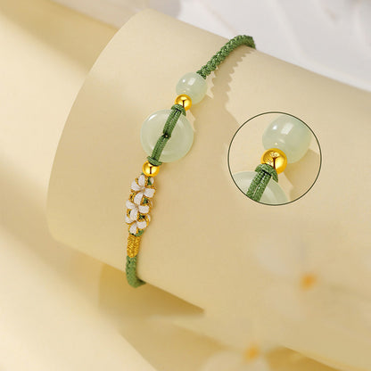 Hetian Jade Peace Circle Bracelet – Classic Handwoven Design | Zen Ara Grove