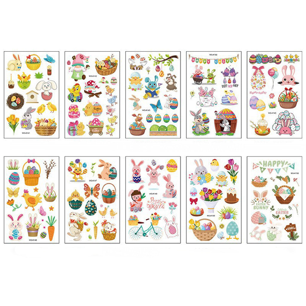 Waterproof Cartoon Rabbit and Egg Tattoo Stickers – Fun & Celebration | Zen Ara Grove