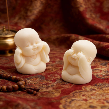 Limited Time Offer · Hand-Carved Tagua Nut "The Four Little Zen Monks" Figurines | Zen Ara Grove