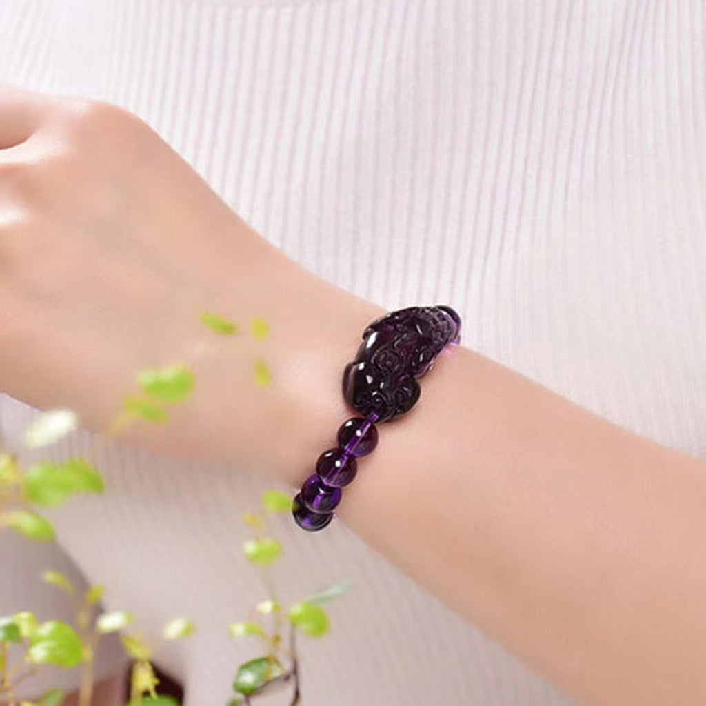 Amethyst Pixiu Bracelet — Symbol of Serenity & Protection | Zen Ara Grove