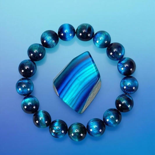 Zen Blue Tiger Eye Beaded Bracelet | Zen Ara Grove