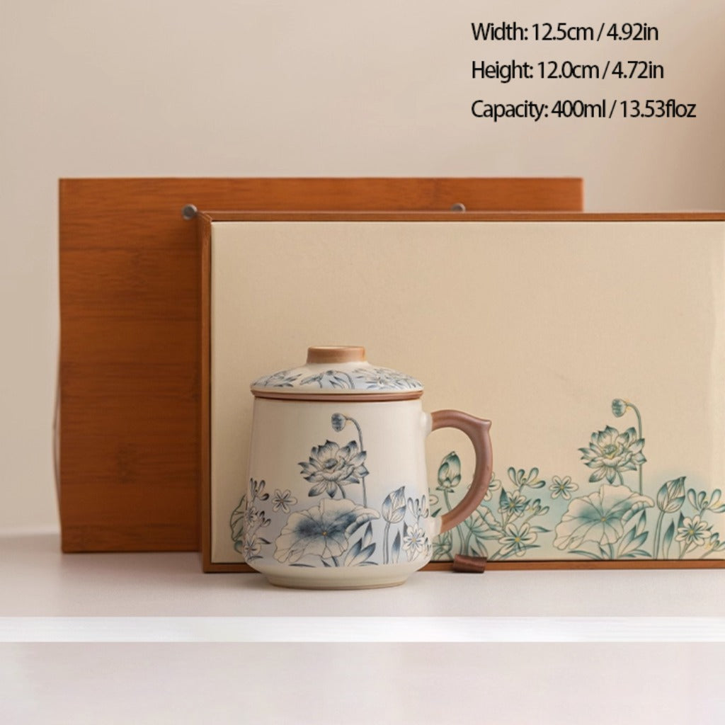 Ru Kiln Glaze Ceramic Teacup – Animal & Nature Motifs, Symbol of Harmony and Good Fortune | Zen Ara Grove
