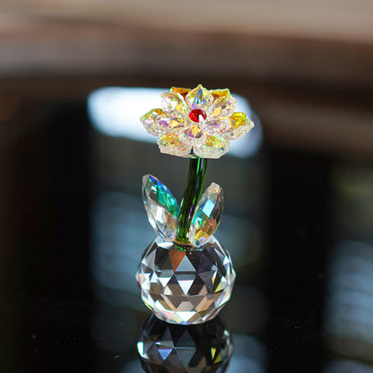 Crystal Glass Sunflower – Blooming with Rainbow Light and Endless Warmth | Zen Ara Grove