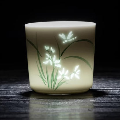Hand-Painted Yingqing Translucent Porcelain Cup – Under-Glaze Artistry | Zen Ara Grove