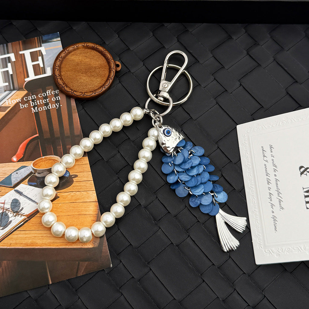 Azure Wave Tassel Fish Keychain – Grace in Motion | Zen Ara Grove
