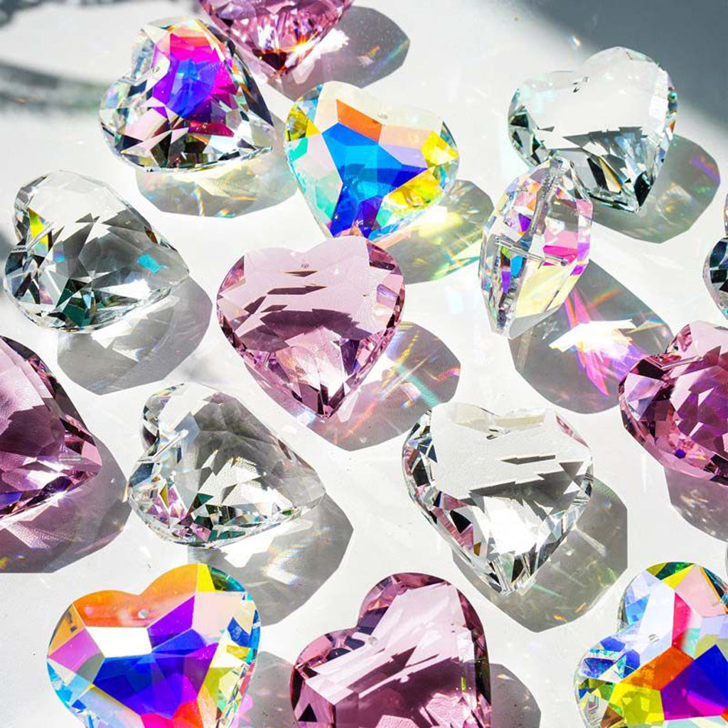 Pink Crystal Glass Heart Pendant – A Shimmering Symbol of All Love | Zen Ara Grove