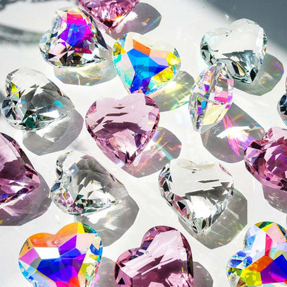 Pink Crystal Glass Heart Pendant – A Shimmering Symbol of All Love | Zen Ara Grove