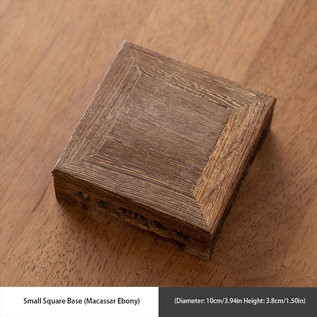 Macassar Ebony Wooden Base – Square or Hexagonal Base for Showcasing Items | Zen Ara Grove