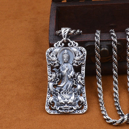 Silver Hollow Kannon Pendant – Compassion in Form | Zen Ara Grove