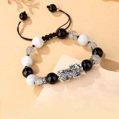 999 Sterling Silver Adjustable Pixiu Couple Bracelet – Blessing of Wealth and Togetherness | Zen Ara Grove