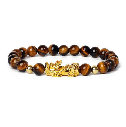 Gold Pixiu Gemstone Bracelet – Symbol of Luck and Positive Energy | Zen Ara Grove