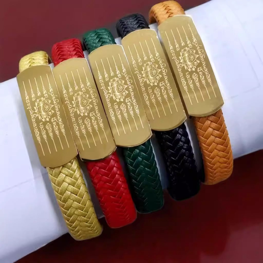 Orange Taisui Talisman Titanium Bracelet – Symbol of Protection and Courage | Zen Ara Grove