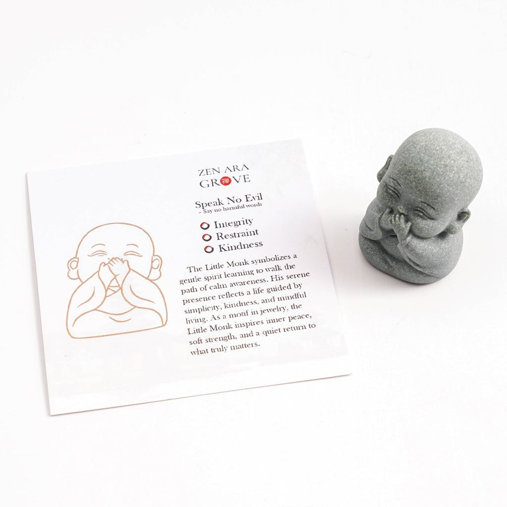 Green Sandstone"The Meaning Behind the Pose of the Monks"— Meaning Card Set | Zen Ara Grove