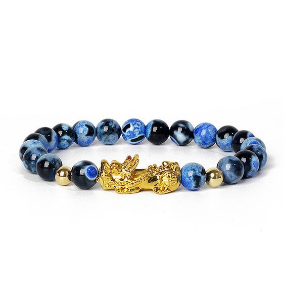 Gold Pixiu Gemstone Bracelet – Symbol of Luck and Positive Energy | Zen Ara Grove