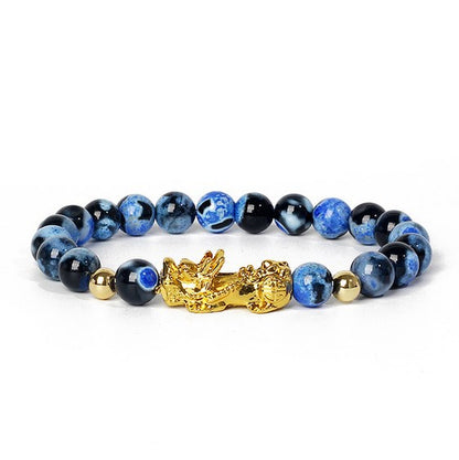 Gold Pixiu Gemstone Bracelet – Symbol of Luck and Positive Energy | Zen Ara Grove