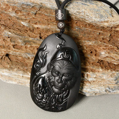 Obsidian Pendant of the Monkey King | Zen Ara Grove