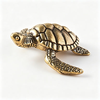 Handcrafted Brass Sea Turtle Figurine – Longevity & Protection | Zen Ara Grove