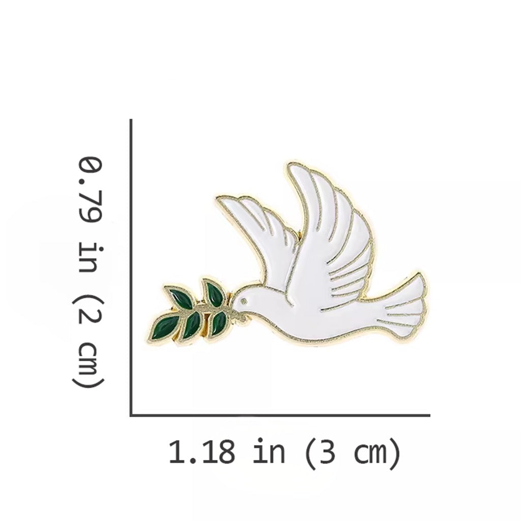 Peace Dove Holding Olive Branch Pin – Timeless Emblem of Peace | Zen Ara Grove