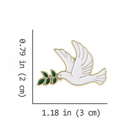 Peace Dove Holding Olive Branch Pin – Timeless Emblem of Peace | Zen Ara Grove