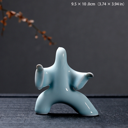 Tai Chi Celadon Figurine – Handcrafted Martial Arts Decor | Zen Ara Grove