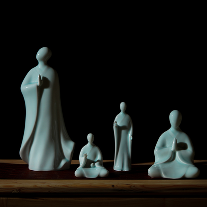 Handcrafted Ceramic Faceless Buddha Mudra Figurines – Embodying Zen Wisdom & Peace | Zen Ara Grove