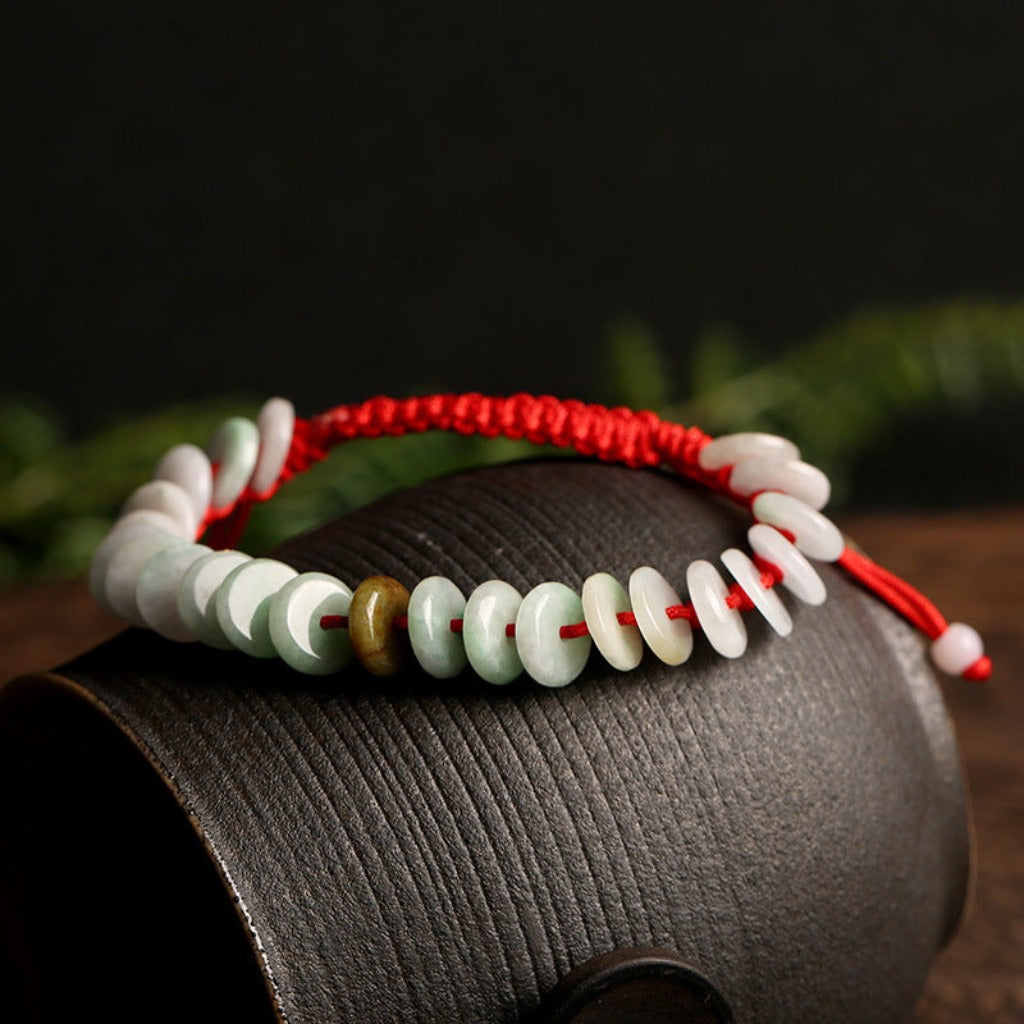 Natural Jade Amulet Bracelet – Harmony in Every Thread | Zen Ara Grove