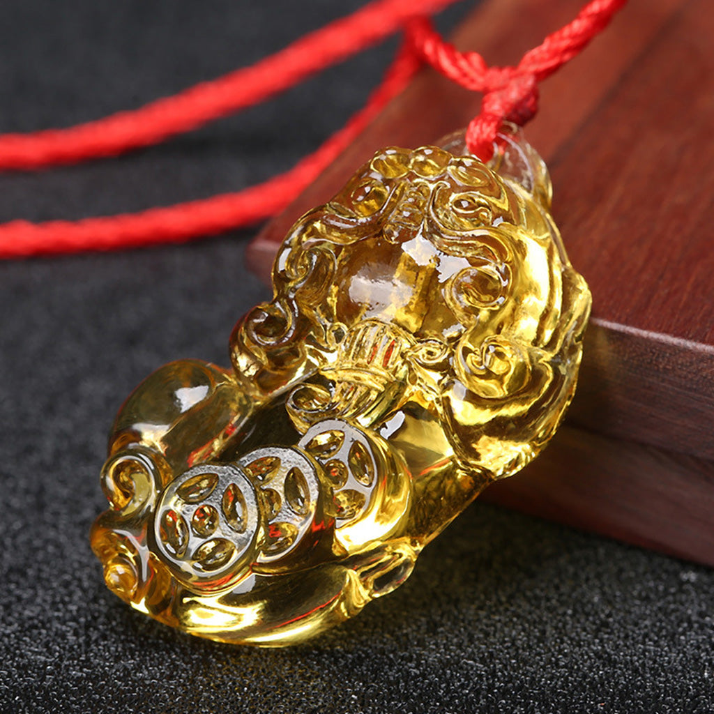 Limited Time Offer · Purple Crystal Glass Pixiu Pendant – Symbol of Blessing and Good Fortune | Zen Ara Grove