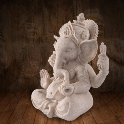 Sandstone Ganesha Statue – Symbol of Wisdom and Good Fortune | Zen Ara Grove