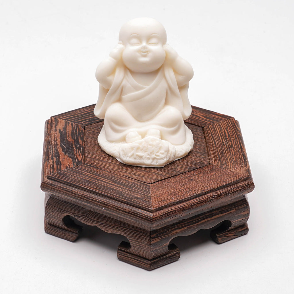 Hand-Carved Tagua Nut "The Three Little Zen Monks" Figurines | Zen Ara Grove