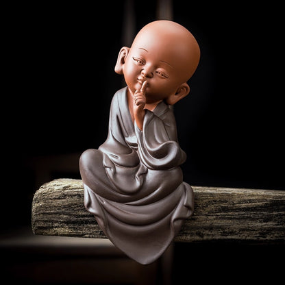 Ceramic “Three No Evils” Monk Figurines – Symbol of Wisdom, Purity & Mindfulness | Zen Ara Grove