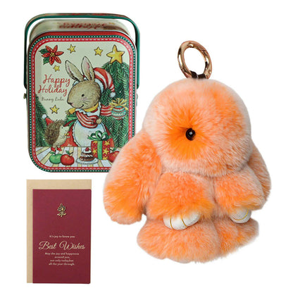 Fluffy Bunny Keychain – Symbol of Warm Blessing | Zen Ara Grove