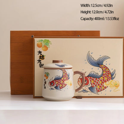 Ru Kiln Glaze Ceramic Teacup – Animal & Nature Motifs, Symbol of Harmony and Good Fortune | Zen Ara Grove