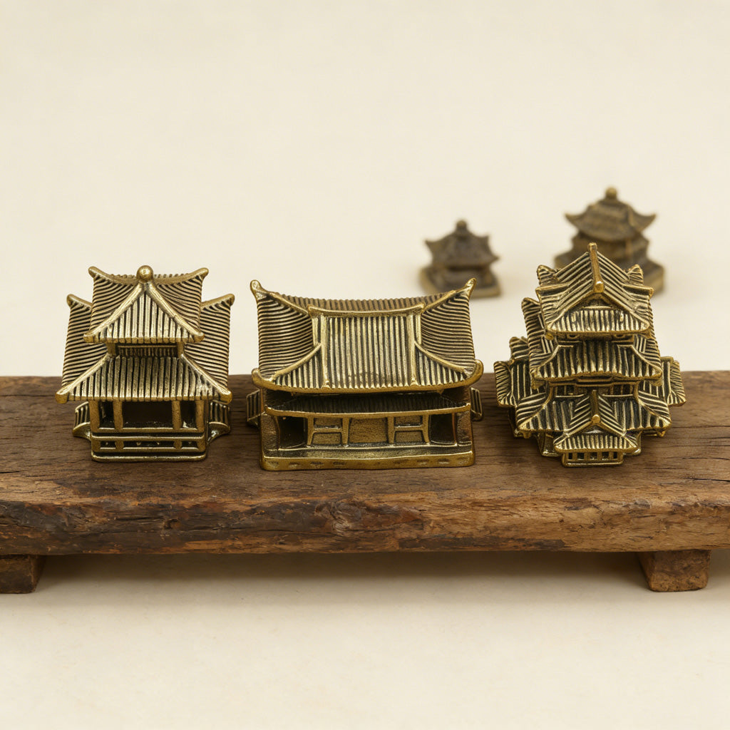 Limited Time Offer · Handcrafted Brass Miniature Pavilion Set – Symbol of Serenity and Wisdom | Zen Ara Grove