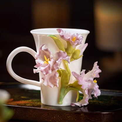 Handcrafted Heritage Porcelain Cup – Roses Blooming from the Surface | Zen Ara Grove