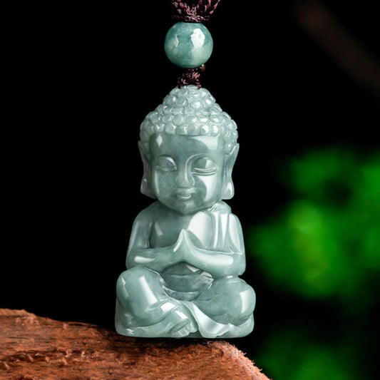 Hand-Carved Jade Buddha Necklace – Blessings & Harmony | Zen Ara Grove