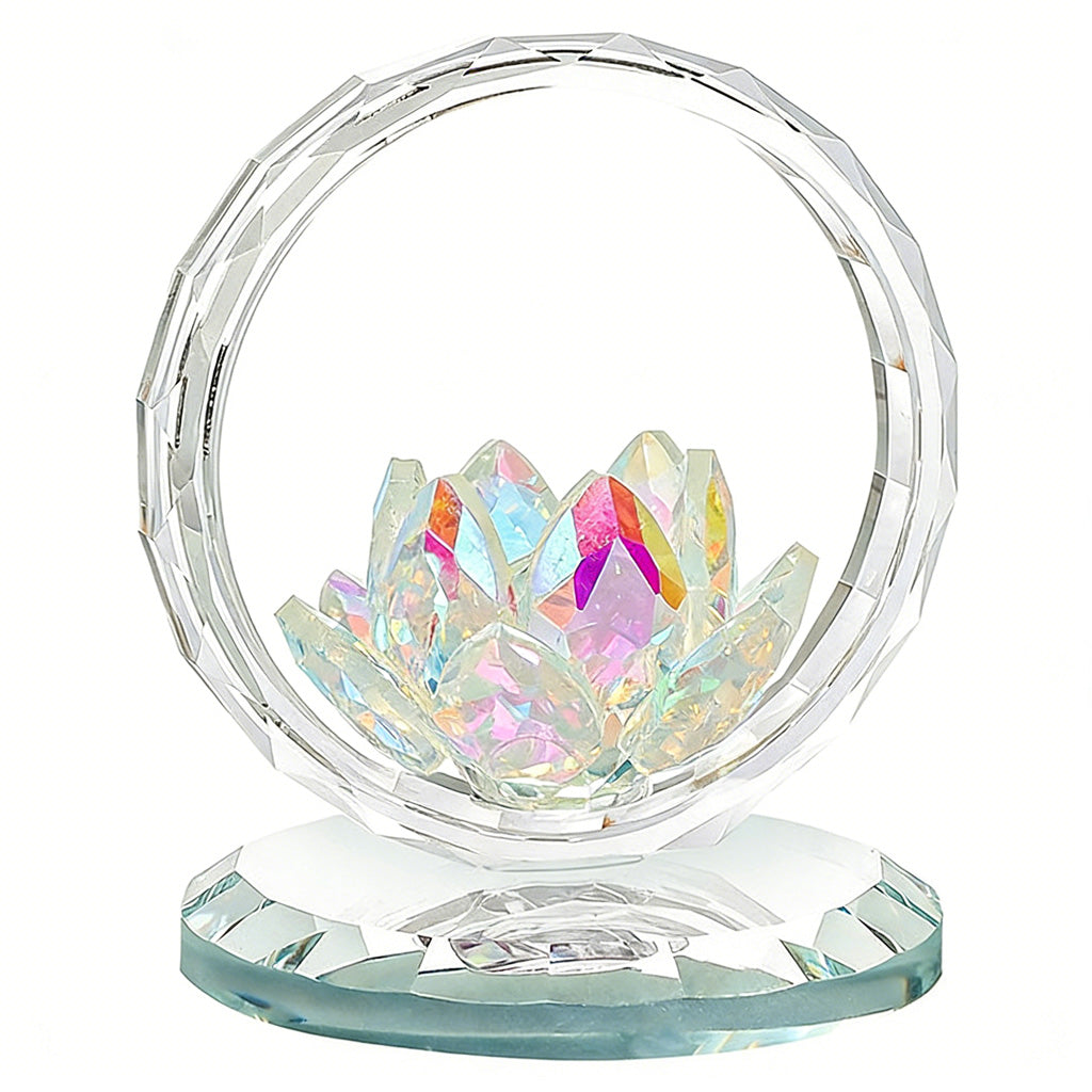 Multicolor Glass Lotus Ornament – Blooming with Light and Serenity | Zen Ara Grove