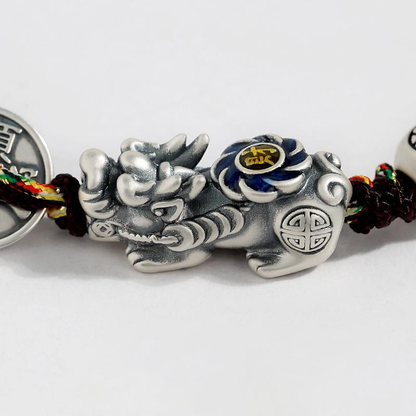 TODAY ONLY! Fortune Pixiu with Five Emperor Coins Braided Bracelet | Zen Ara Grove