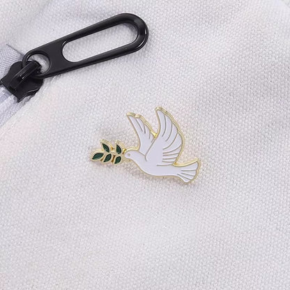 Peace Dove Holding Olive Branch Pin – Timeless Emblem of Peace | Zen Ara Grove