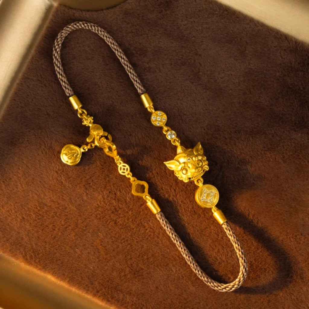 $9.99 LIMITED TIME OFFER Elegant Pixiu Guardian Bracelet in Gilded Shine | Zen Ara Grove
