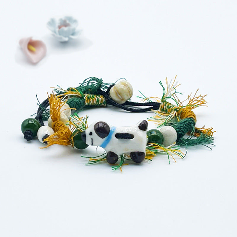 TODAY ONLY! Ceramic Bead Tassel Bracelet – Woven Elegance & Versatility | Zen Ara Grove