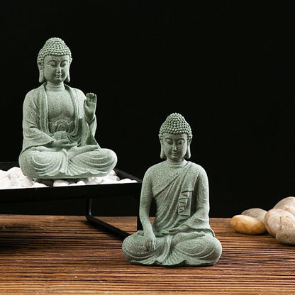 Qing Sandstone Buddha Statue for Zen Space | Zen Ara Grove