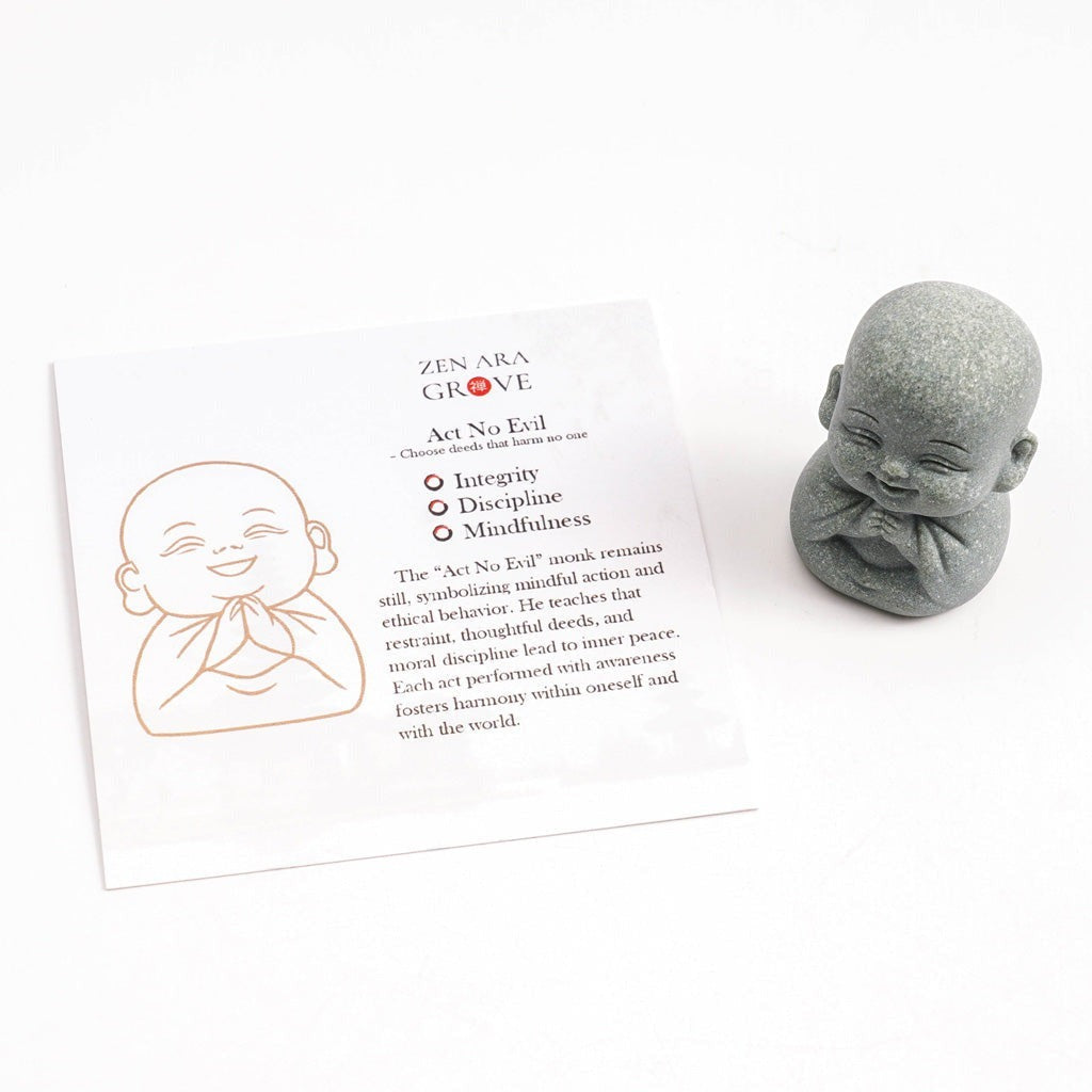 Green Sandstone"The Meaning Behind the Pose of the Monks"— Meaning Card Set | Zen Ara Grove